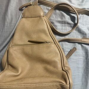 Elegant Tan Leather Sling Bag